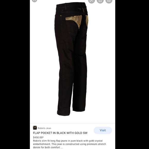 black and gold robin jeans